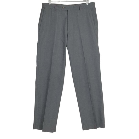 1926 Originals Men's Grey Pants Size 36x32 Straight Fit Flat Front Slash Pockets - Picture 2 of 12